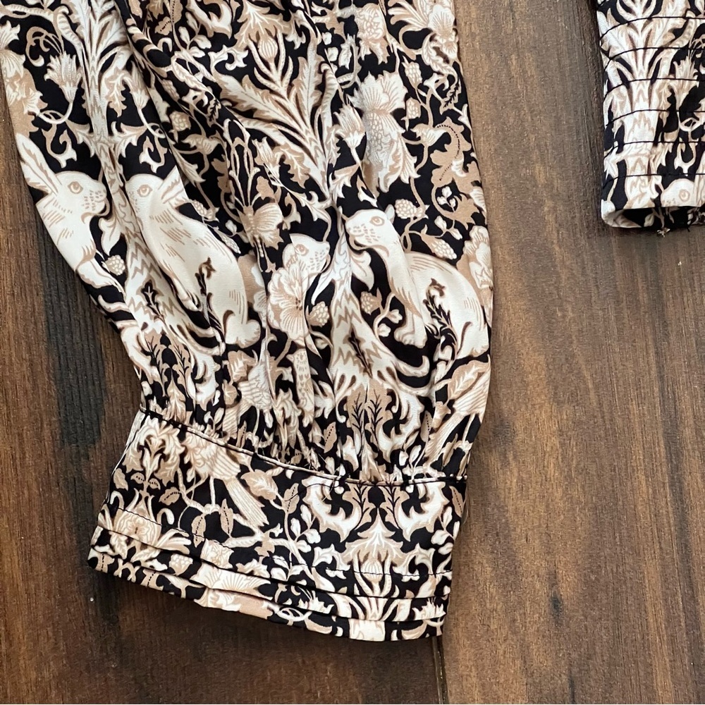 Anthropologie Boho Rabbit Floral Blouse – Smocked Waist M - Picture 9 of 14